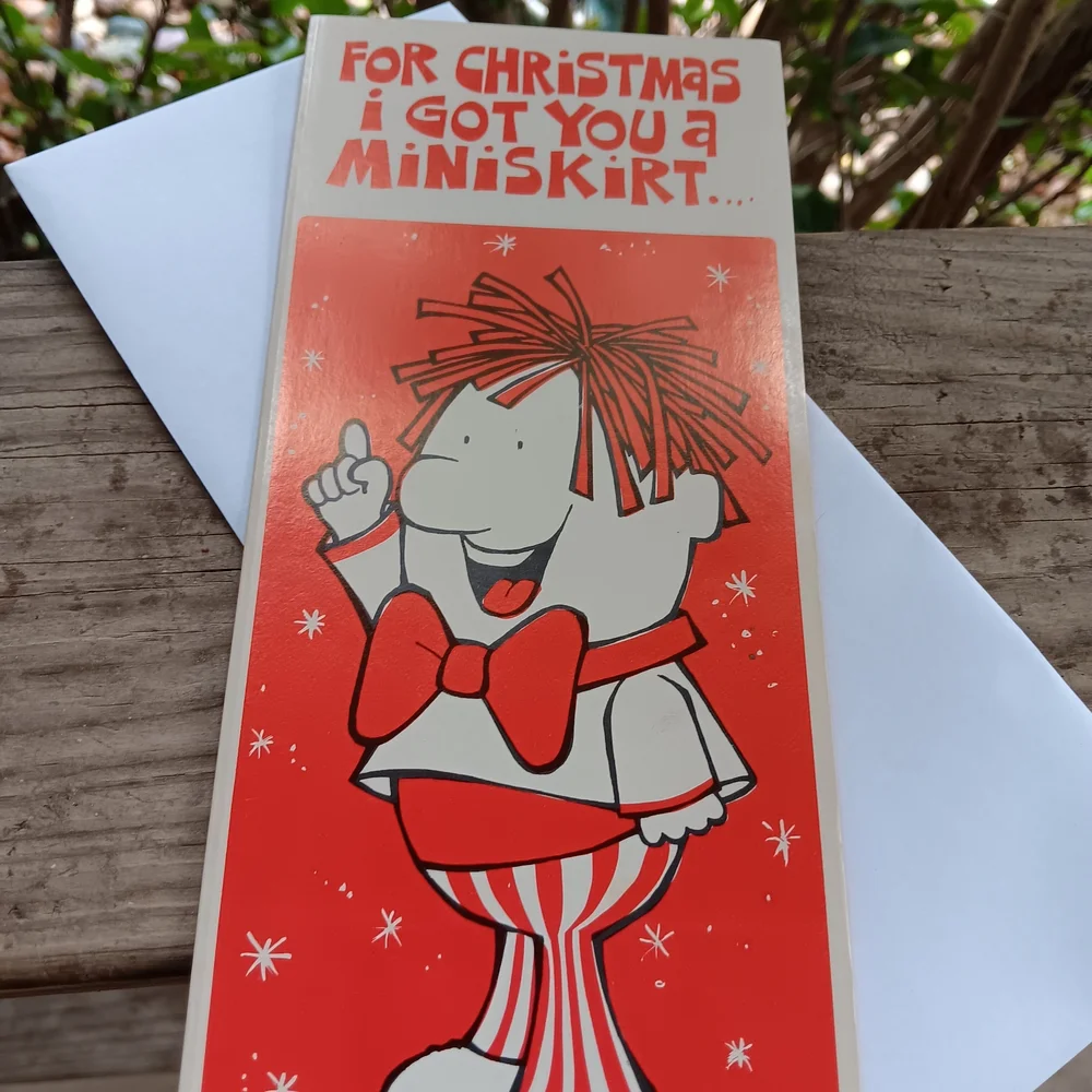 Vintage Naughty Risque Merry Christmas Card & Envelope